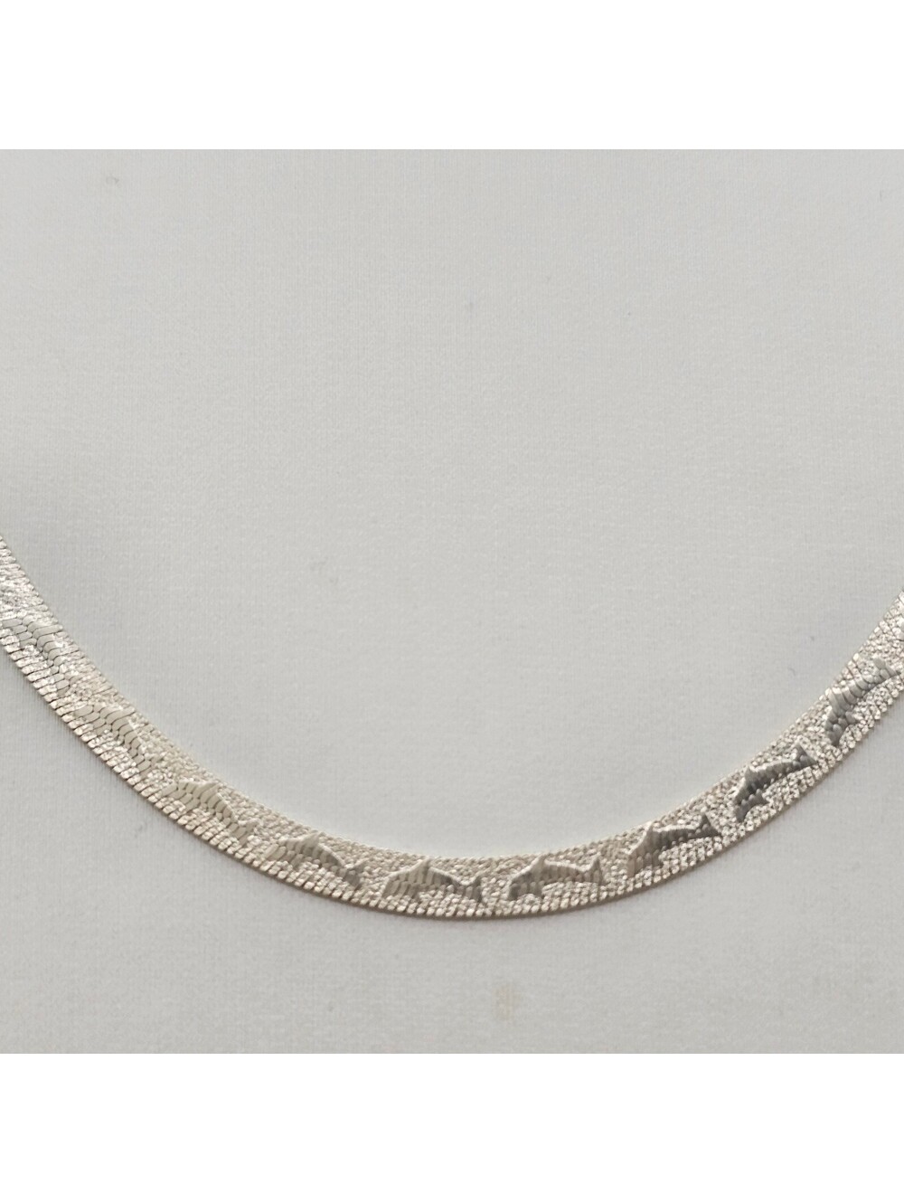 925 Italy VIOR Sterling Silver Dolphin Herringbone Necklace 16" 6.45 - Picture 2 of 10